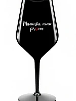 MAMINKA MIMO PROVOZ - černá nerozbitná sklenice na víno 470 ml