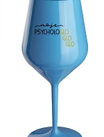 MY PSYCHOLOGLOGLOGLO - modrý nerozbitný pohár na víno 470 ml
