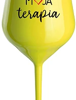 MOJA TERAPIA - žltý nerozbitný pohár na víno 470 ml