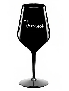 PANI DOKONALÁ - čierny nerozbitný pohár na víno 470 ml