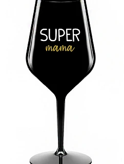 SUPER MAMA - čierny nerozbitný pohár na víno 470 ml