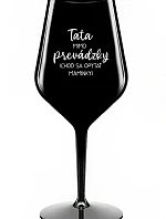 TATA Z CESTY (PÝTAJ SA MAMY) - čierny nerozbitný pohár na víno 470 ml