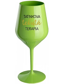 TATINEK'S LIQUID THERAPY - zelený nerozbitný pohár na víno 470 ml