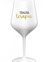 TEKUTÁ TERAPIE - bílá nerozbitná sklenice na víno 470 ml