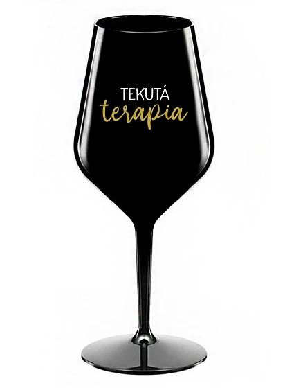 LIQUID THERAPY - čierny nerozbitný pohár na víno 470 ml