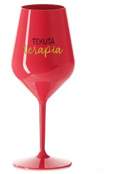 LIQUID THERAPY - červený nerozbitný pohár na víno 470 ml