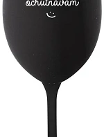 JÁ NEPIJU, OCHUTNÁVÁM - černá sklenice na víno 350 ml
