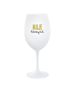 MOJE TERAPIE - bílá  sklenice na víno 350 ml