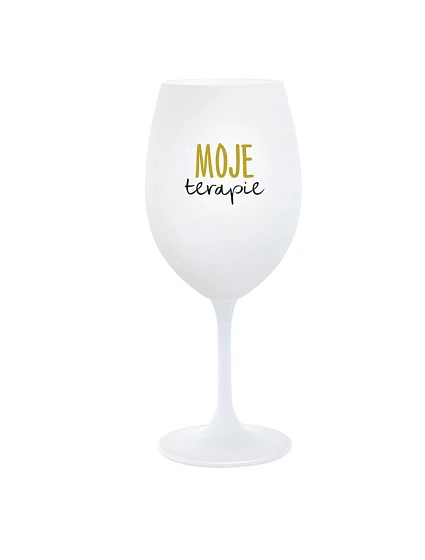 MOJE TERAPIE - bílá  sklenice na víno 350 ml