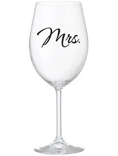 MRS. - čirá sklenice na víno 350 ml