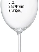 PLÁN DNEŠKA - VSTÁT - čirá sklenice na víno 350 ml