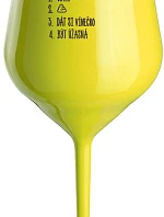 PLÁN DNEŠKA - VSTÁT - žlutá nerozbitná sklenice na víno 470 ml