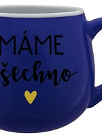 MÁME VŠETKO - modrý keramický hrnček 300 ml
