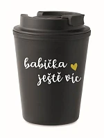 BABIČKA JEŠTĚ VÍC - čierny termohrnček 300 ml