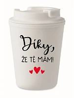 ĎAKUJEM, ŽE ŤA MÁM! - biely termohrnček 300 ml