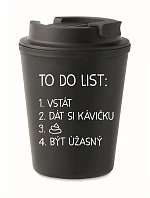 TO DO LIST: BÝT ÚŽASNÝ - černý termohrnek 300 ml