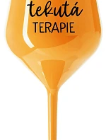 DĚDEČKOVA TEKUTÁ TERAPIE - oranžová nerozbitná sklenice na víno 470 ml