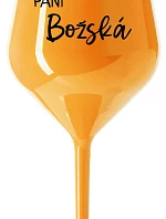 PANÍ BOŽSKÁ - oranžová nerozbitná sklenice na víno 470 ml