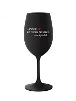 PROTOŽE BÝT OSOBNÍ TRENÉRKA NENÍ PRDEL - černá sklenice na víno 350 ml