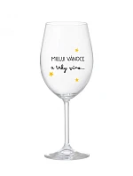 Milujem Vianoce a rovnako aj víno - číry pohár na víno 350 ml