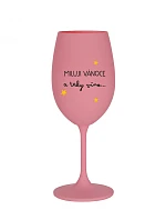 I LOVE CHRISTMAS AND SO MUCH WINE - ružový pohár na víno 350 ml