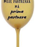 Môj partner má priateľského partnera - zlatý pohár na víno 350 ml