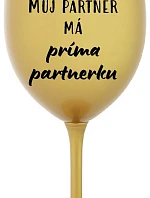 Môj partner má partnera PRIMA - zlatý pohár na víno 350 ml