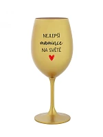 BEST MOMS IN THE WORLD - zlatý pohár na víno 350 ml