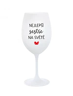 THE BEST SISTER IN THE WORLD - pohár na biele víno 350 ml