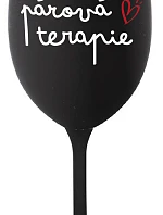 Párová terapia - čierny pohár na víno 350 ml