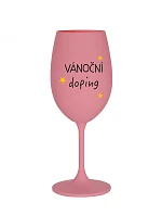 Vianočný pohár - ružový pohár na víno 350 ml