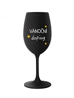 Vianočný pohár - čierny pohár na víno 350 ml