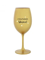 I ENJOY CHRISTMAS - zlatý pohár na víno 350 ml