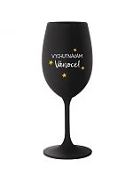 I ENJOY CHRISTMAS - čierny pohár na víno 350 ml