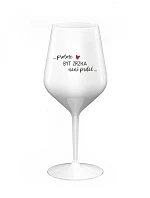 BECAUSE BEING A MIRROR IS NOT A PRDEL - biely nerozbitný pohár na víno 470 ml