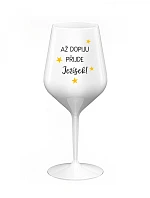 Kým pijem, JEŽIŠ PRIŠIEL - biely nerozbitný pohár na víno 470 ml