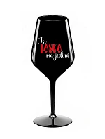 YOU ARE MY LOVE - čierny nerozbitný pohár na víno 470 ml