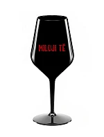I LOVE YOU - čierny nerozbitný pohár na víno 470 ml