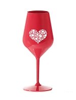 HEART - červený nerozbitný pohár na víno 470 ml
