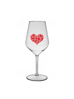HEART - číry nerozbitný pohár na víno 470 ml