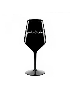 POHODINDA - černá nerozbitná sklenice na víno 470 ml