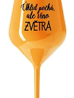 ČISTENIE POČKÁ, ALE VÍNO VYHRAJE - oranžový nerozbitný pohár na víno 470 ml
