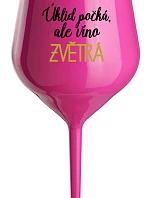 ČISTENIE POČKÁ, ALE VÍNO VYHRAJE - ružový nerozbitný pohár na víno 470 ml