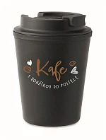 KAFE S DONÁCIOU NA BEDROOM - čierny termohrnček 300 ml