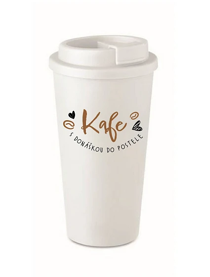 KAFE S DARČEKOM DO POSTELE - biely termohrnček 475 ml