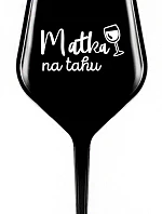 MATKA NA RUKU - čierny nerozbitný pohár na víno 470 ml