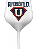 SUPERUČITELKA (MARK) - biely nerozbitný pohár na víno 470 ml