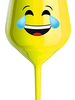 Smiley Crying Smiley - žltý nerozbitný pohár na víno 470 ml