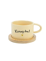 KRÁSNÝ DEN! - žlutý hrníček makronka 200 ml