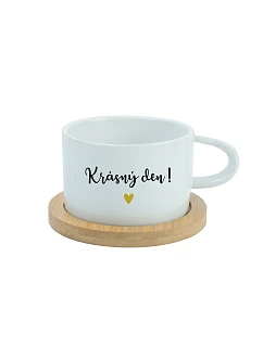 KRÁSNÝ DEN! - bílý hrníček makronka 200 ml